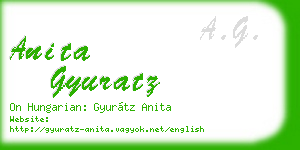 anita gyuratz business card
